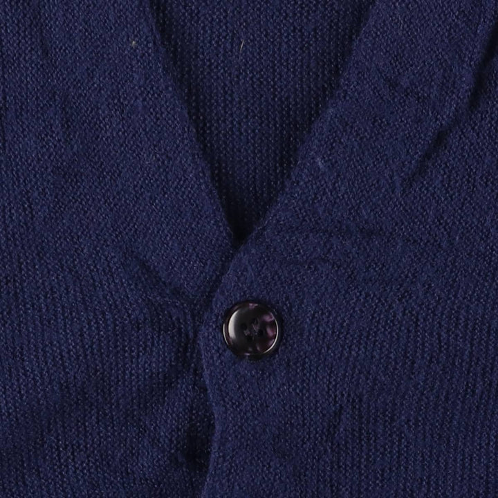 Vintage 1980'S Campus acrylic knit cardigan, made in the USA, size M, men's Oron Acrylic navy blue type Vintage Second Hand
