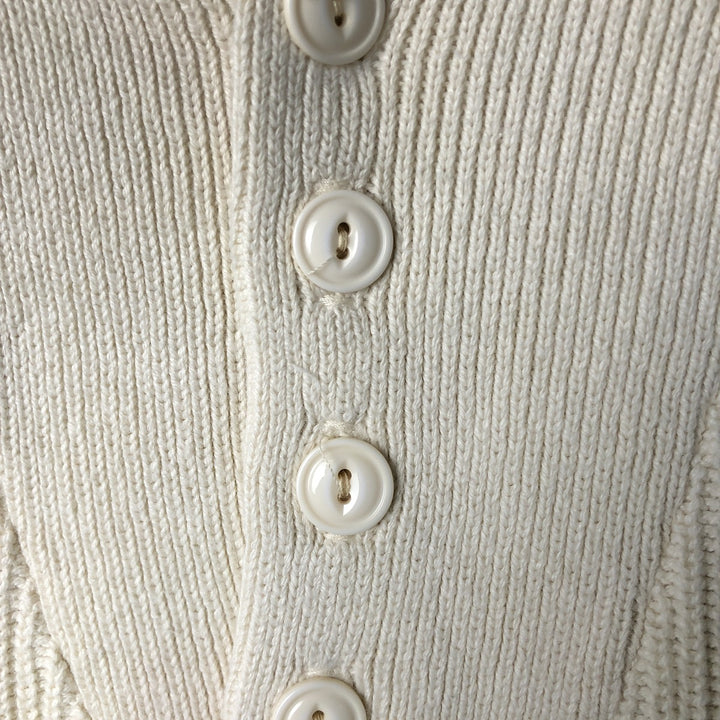 Vintage 1980'S LLBean Henley Neck Cotton Knit Sweater, Made in USA, Men's XL cotton pale white type Vintage Second Hand