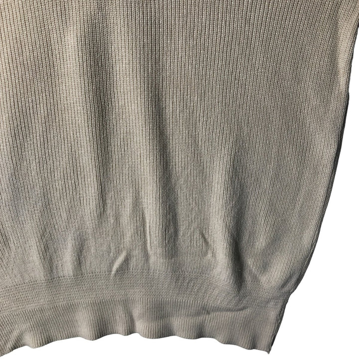 Vintage 1980'S LLBean Henley Neck Cotton Knit Sweater, Made in USA, Men's XL cotton pale white type Vintage Second Hand