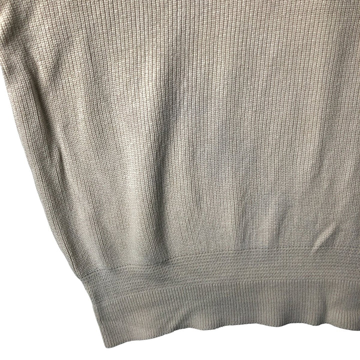 Vintage 1980'S LLBean Henley Neck Cotton Knit Sweater, Made in USA, Men's XL cotton pale white type Vintage Second Hand