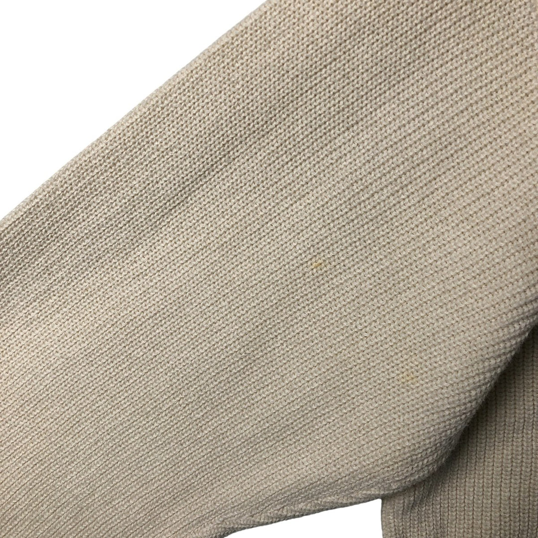Vintage 1980'S LLBean Henley Neck Cotton Knit Sweater, Made in USA, Men's XL cotton pale white type Vintage Second Hand