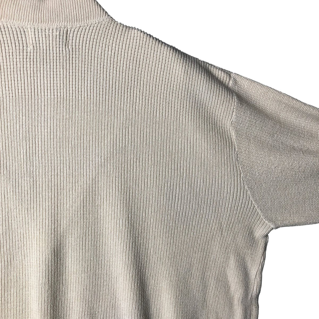 Vintage 1980'S LLBean Henley Neck Cotton Knit Sweater, Made in USA, Men's XL cotton pale white type Vintage Second Hand