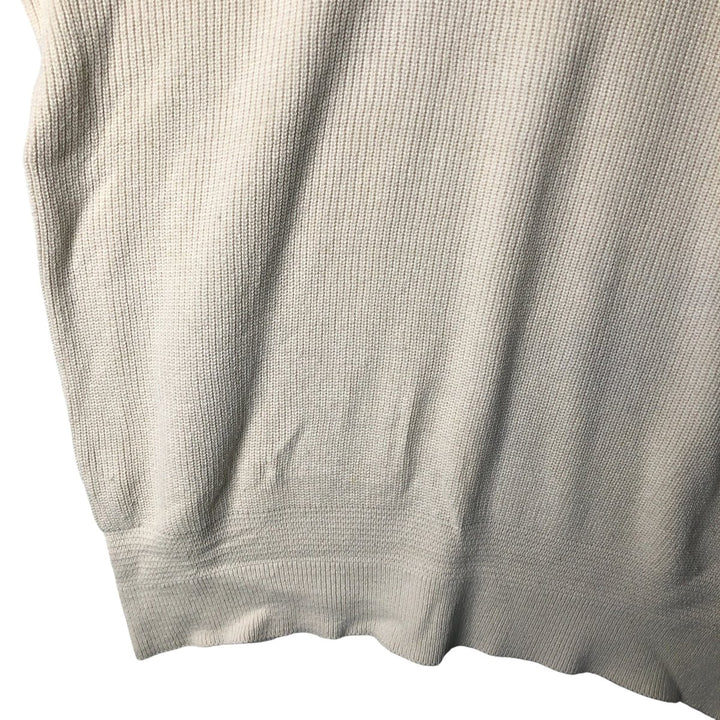Vintage 1980'S LLBean Henley Neck Cotton Knit Sweater, Made in USA, Men's XL cotton pale white type Vintage Second Hand