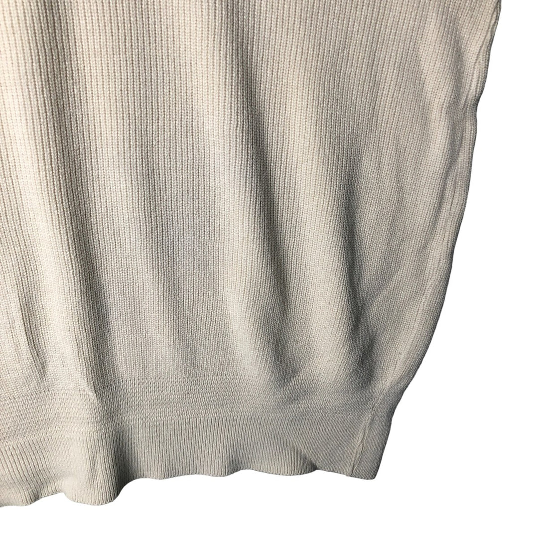 Vintage 1980'S LLBean Henley Neck Cotton Knit Sweater, Made in USA, Men's XL cotton pale white type Vintage Second Hand
