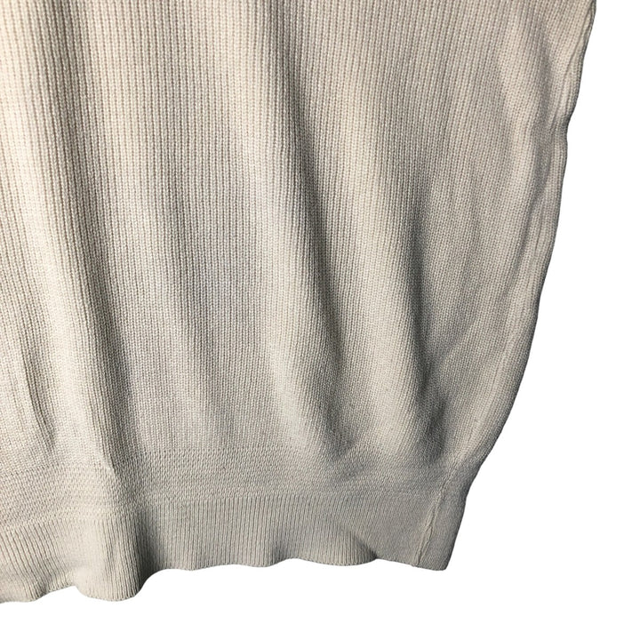 Vintage 1980'S LLBean Henley Neck Cotton Knit Sweater, Made in USA, Men's XL cotton pale white type Vintage Second Hand