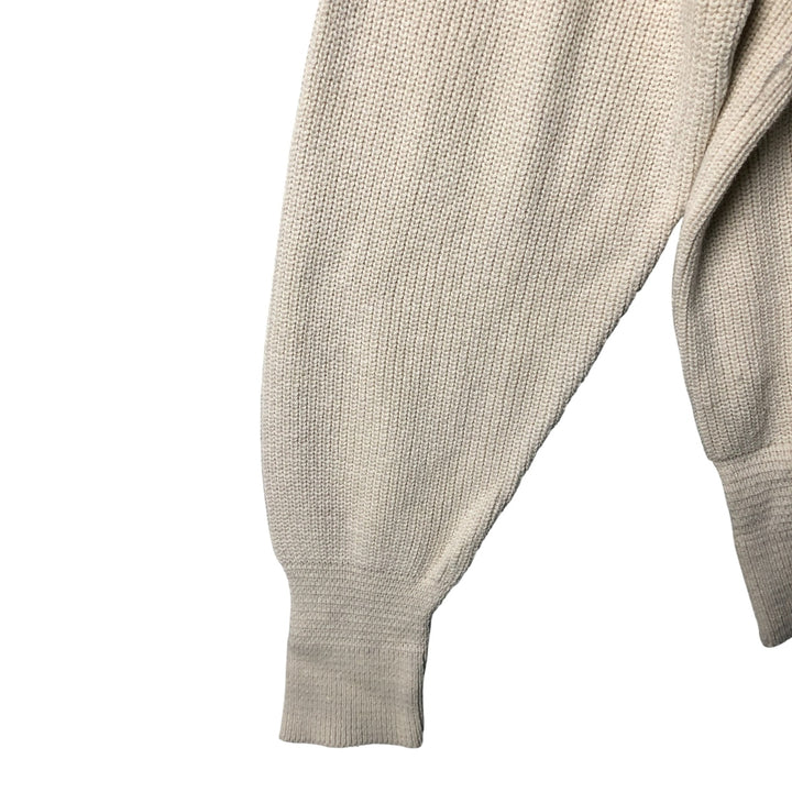 Vintage 1980'S LLBean Henley Neck Cotton Knit Sweater, Made in USA, Men's XL cotton pale white type Vintage Second Hand