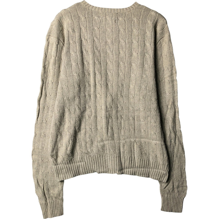 Ralph Lauren POLO by Ralph Lauren cable knit V-neck silk knit sweater, men's size M silk gray type Vintage Second Hand