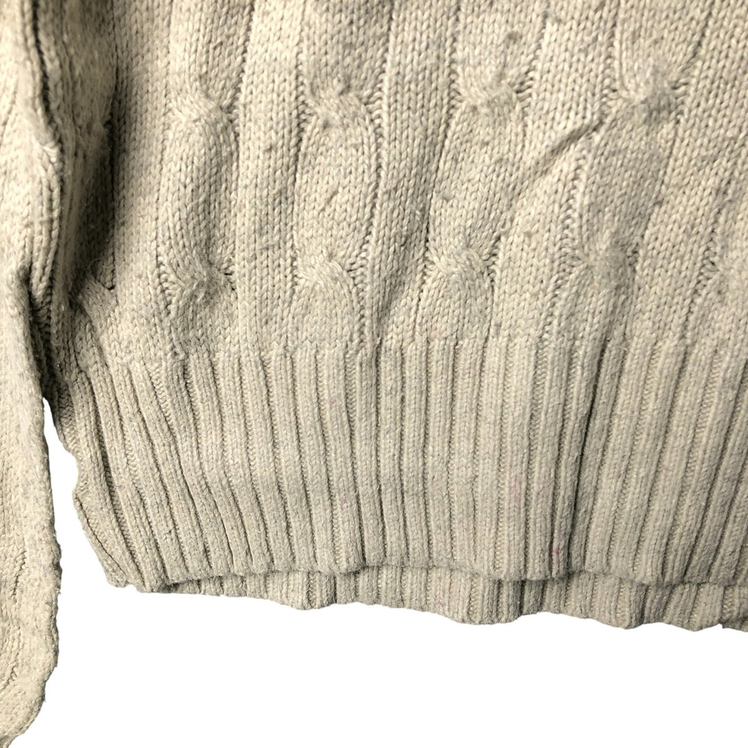 Ralph Lauren POLO by Ralph Lauren cable knit V-neck silk knit sweater, men's size M silk gray type Vintage Second Hand