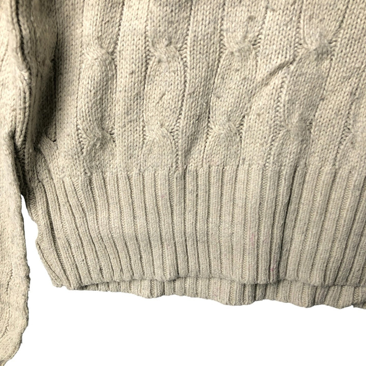Ralph Lauren POLO by Ralph Lauren cable knit V-neck silk knit sweater, men's size M silk gray type Vintage Second Hand