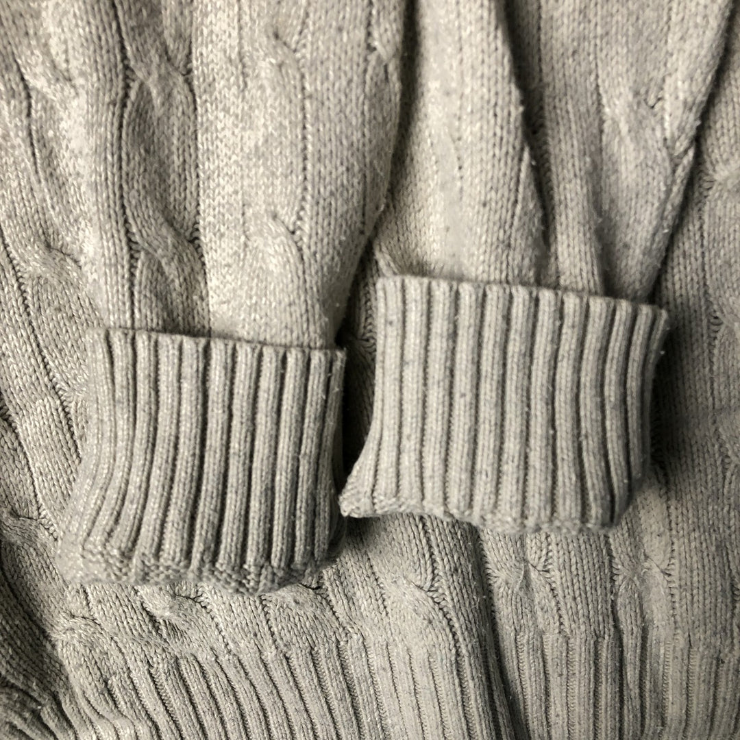 Ralph Lauren POLO by Ralph Lauren cable knit V-neck silk knit sweater, men's size M silk gray type Vintage Second Hand