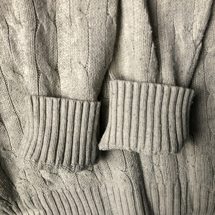 Ralph Lauren POLO by Ralph Lauren cable knit V-neck silk knit sweater, men's size M silk gray type Vintage Second Hand