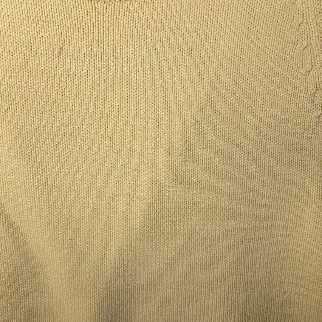 00'S LANDS' END cotton knit sweater, men's size L cotton yellow type Vintage Second Hand