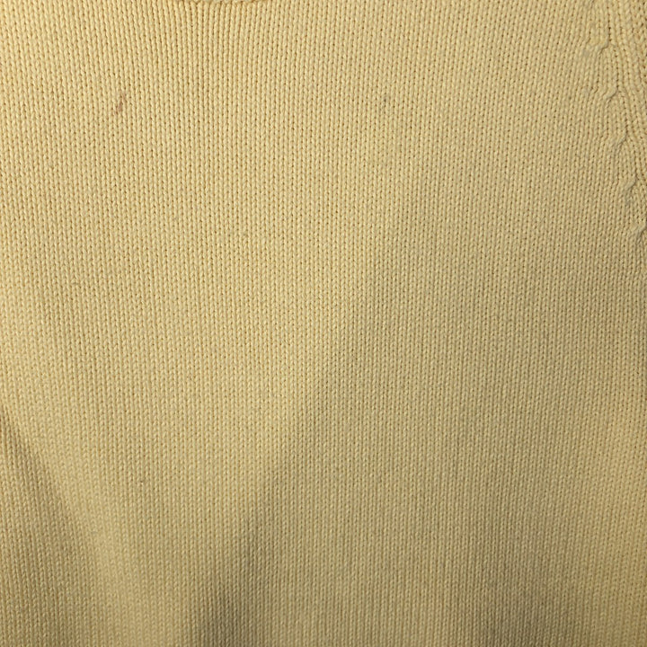 00'S LANDS' END cotton knit sweater, men's size L cotton yellow type Vintage Second Hand