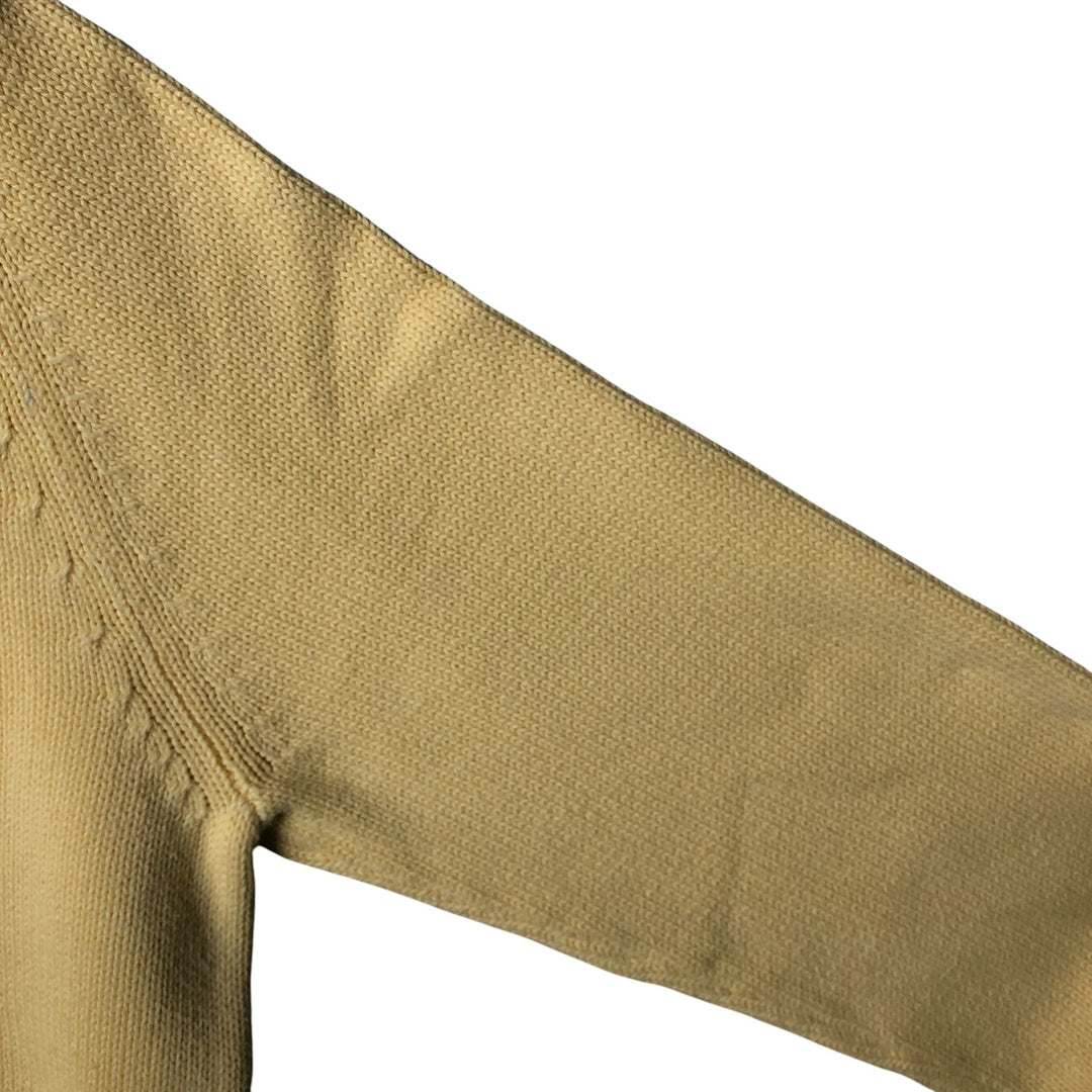 00'S LANDS' END cotton knit sweater, men's size L cotton yellow type Vintage Second Hand