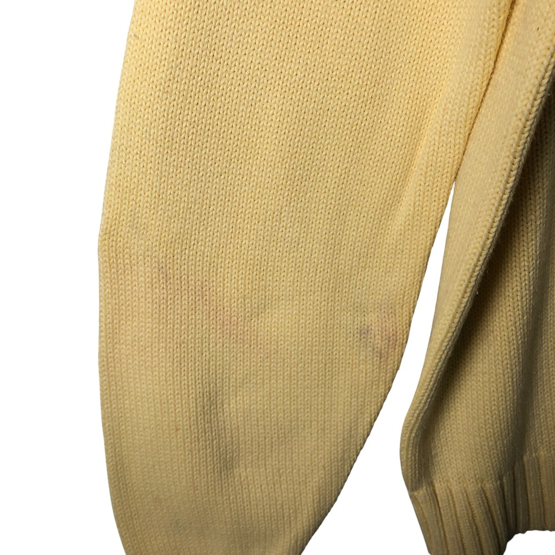 00'S LANDS' END cotton knit sweater, men's size L cotton yellow type Vintage Second Hand
