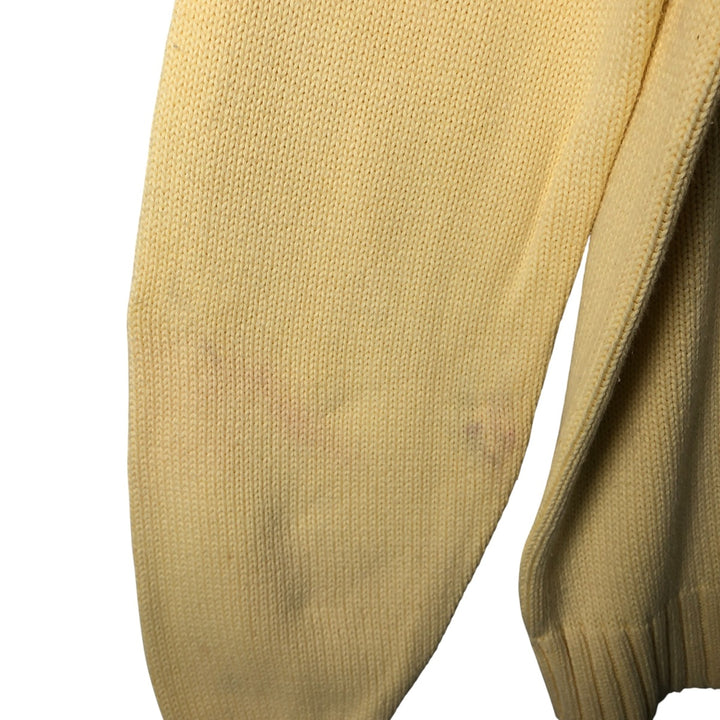 00'S LANDS' END cotton knit sweater, men's size L cotton yellow type Vintage Second Hand