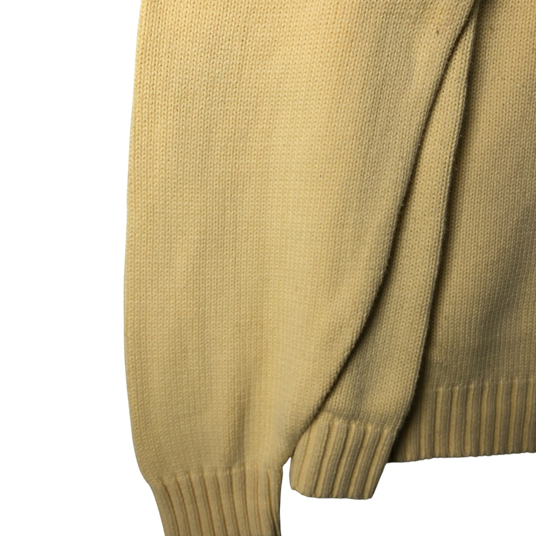 00'S LANDS' END cotton knit sweater, men's size L cotton yellow type Vintage Second Hand