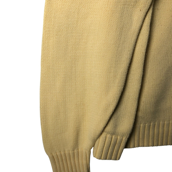00'S LANDS' END cotton knit sweater, men's size L cotton yellow type Vintage Second Hand