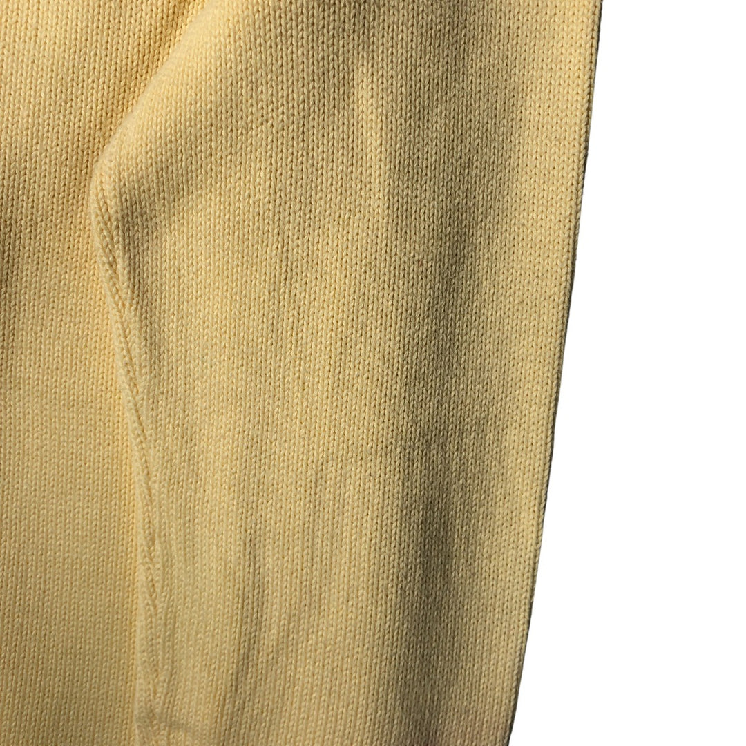 00'S LANDS' END cotton knit sweater, men's size L cotton yellow type Vintage Second Hand
