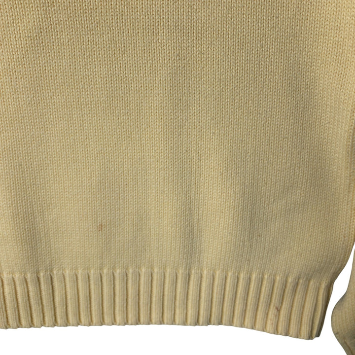 00'S LANDS' END cotton knit sweater, men's size L cotton yellow type Vintage Second Hand