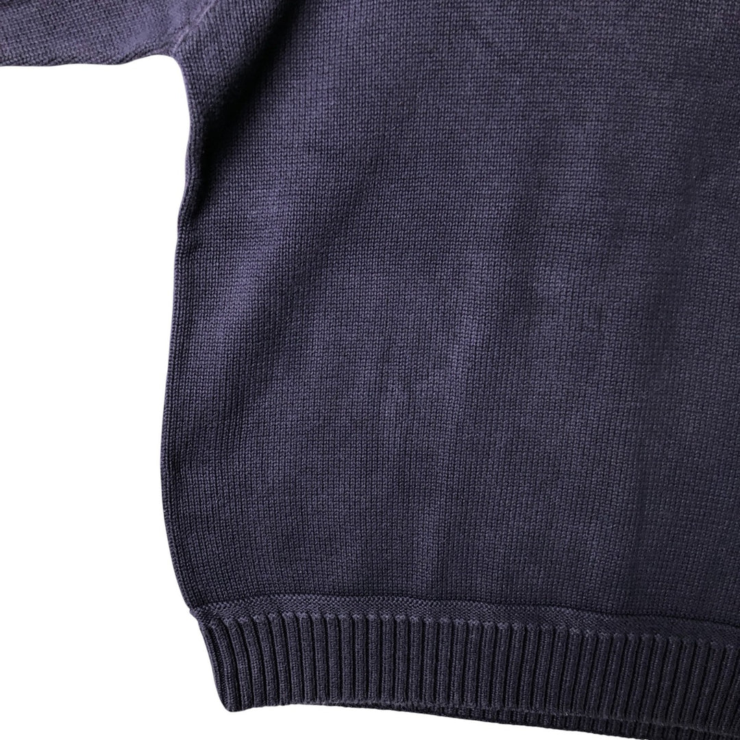 Vintage 90'S Tommy Hilfiger cotton knit sweater, size M, men's cotton navy blue type Vintage Second Hand