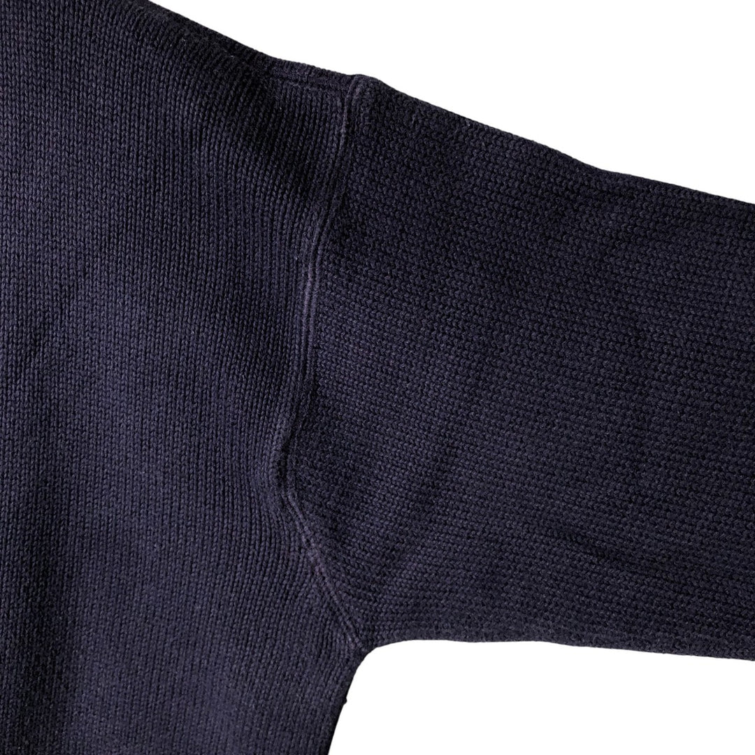 Vintage 90'S Tommy Hilfiger cotton knit sweater, size M, men's cotton navy blue type Vintage Second Hand