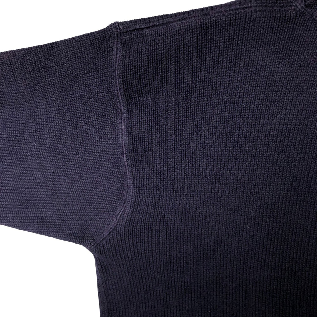 Vintage 90'S Tommy Hilfiger cotton knit sweater, size M, men's cotton navy blue type Vintage Second Hand
