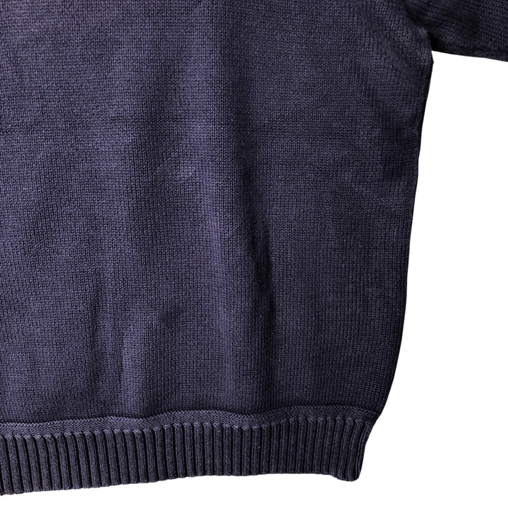 Vintage 90'S Tommy Hilfiger cotton knit sweater, size M, men's cotton navy blue type Vintage Second Hand
