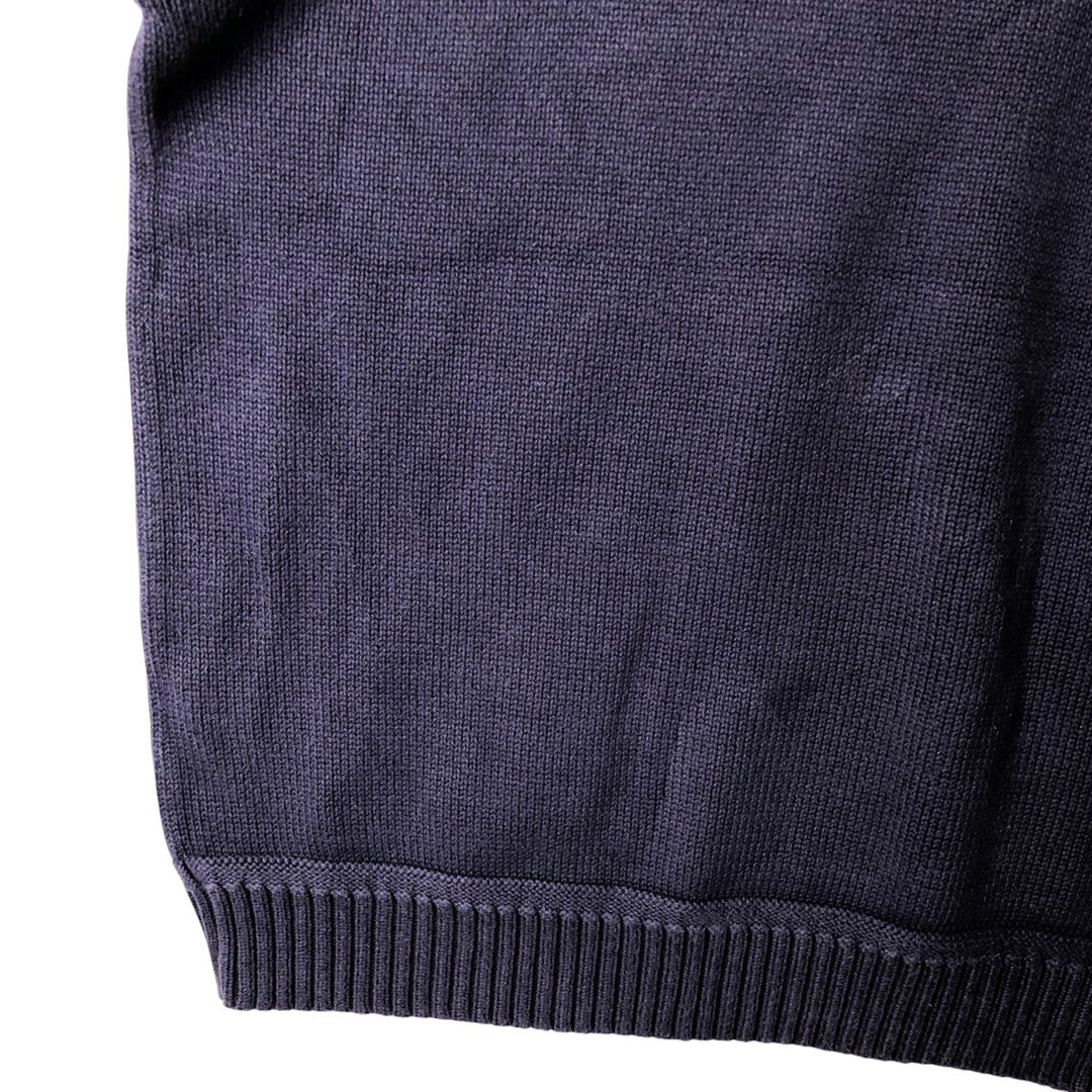 Vintage 90'S Tommy Hilfiger cotton knit sweater, size M, men's cotton navy blue type Vintage Second Hand