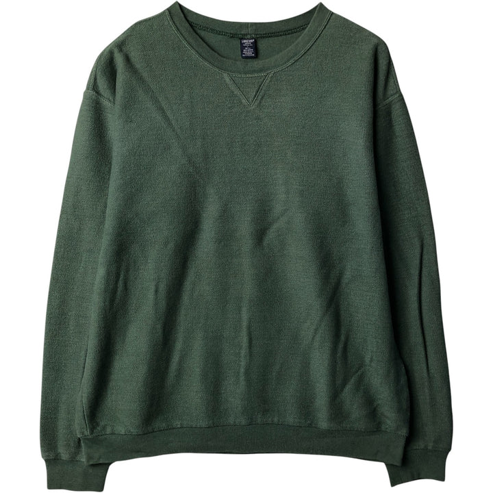 Vintage 80s-90'S Lands' End cotton knit sweater, made in the USA, size L, men's cotton green type Vintage Second Hand