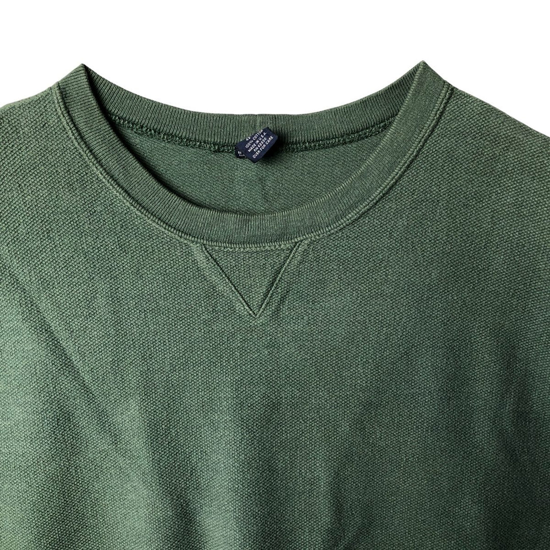 Vintage 80s-90'S Lands' End cotton knit sweater, made in the USA, size L, men's cotton green type Vintage Second Hand