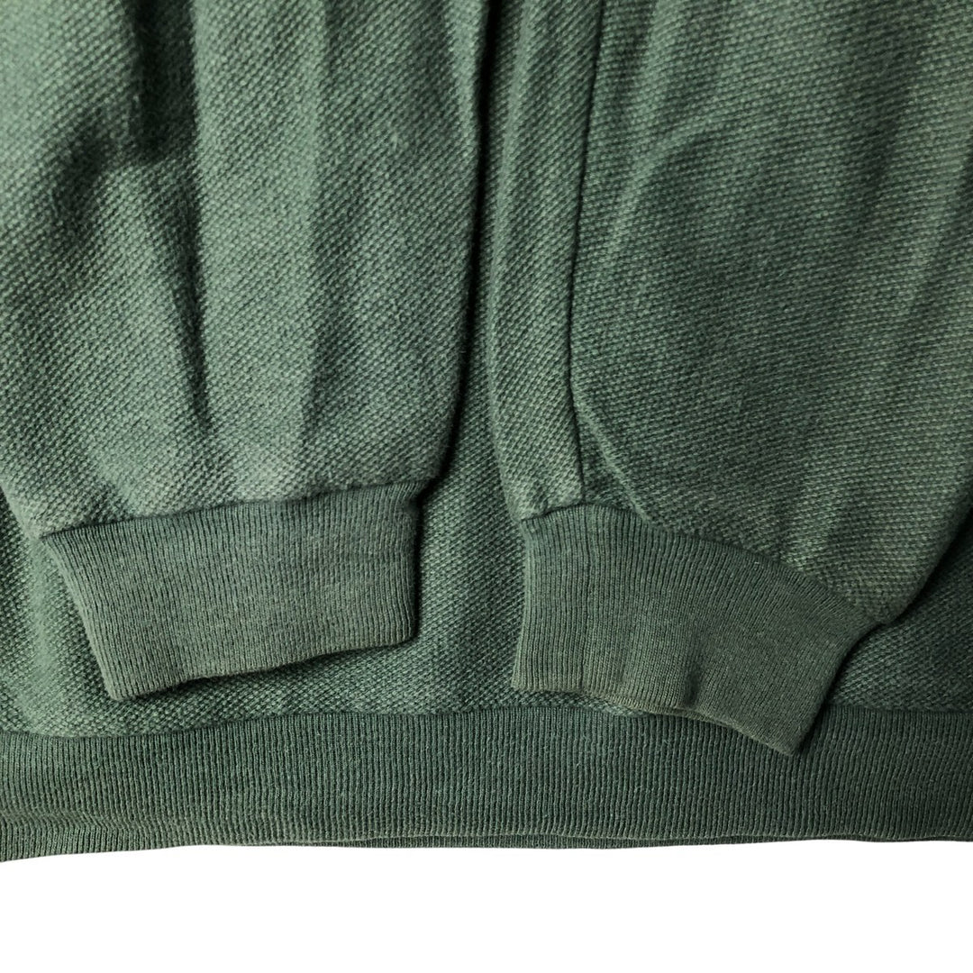 Vintage 80s-90'S Lands' End cotton knit sweater, made in the USA, size L, men's cotton green type Vintage Second Hand