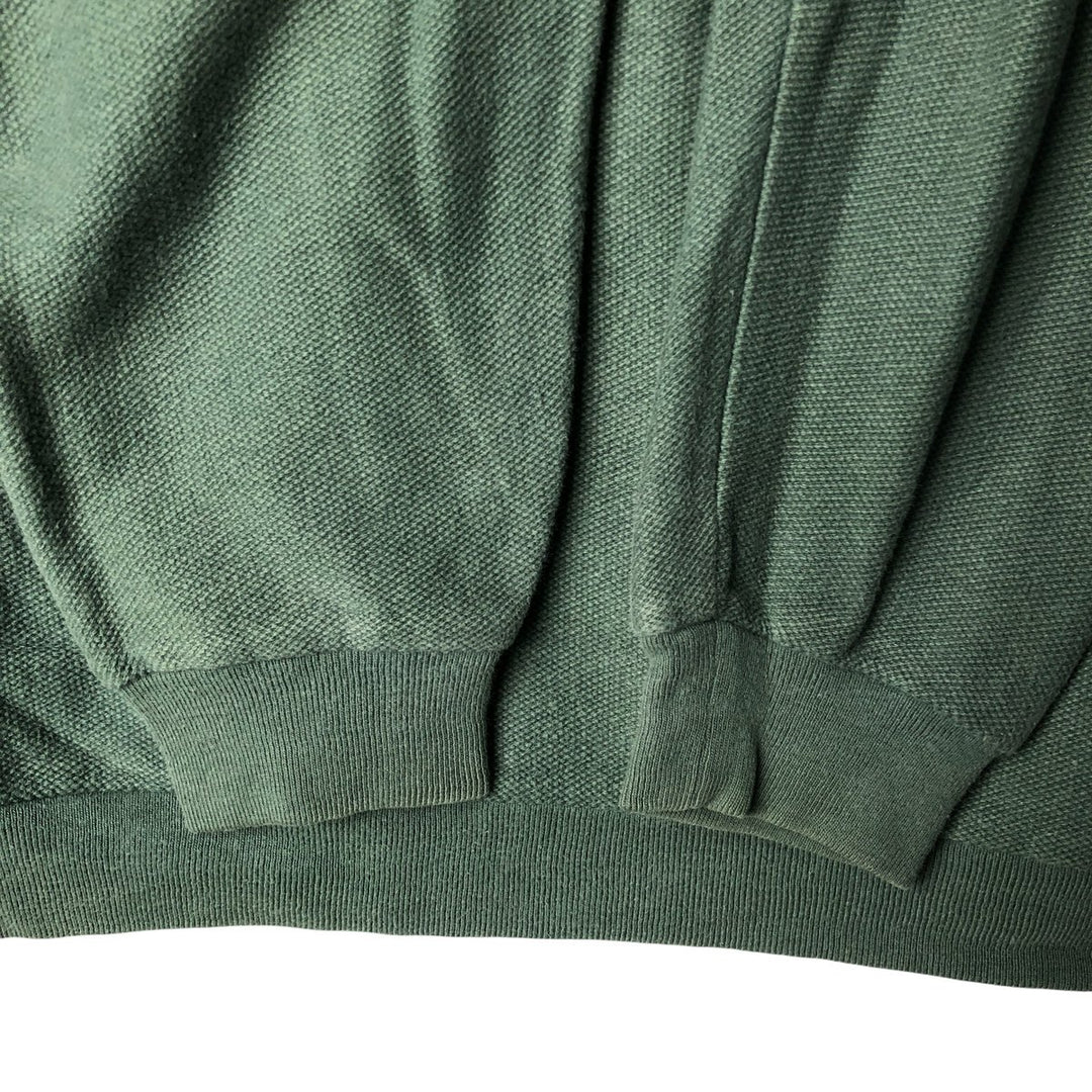 Vintage 80s-90'S Lands' End cotton knit sweater, made in the USA, size L, men's cotton green type Vintage Second Hand