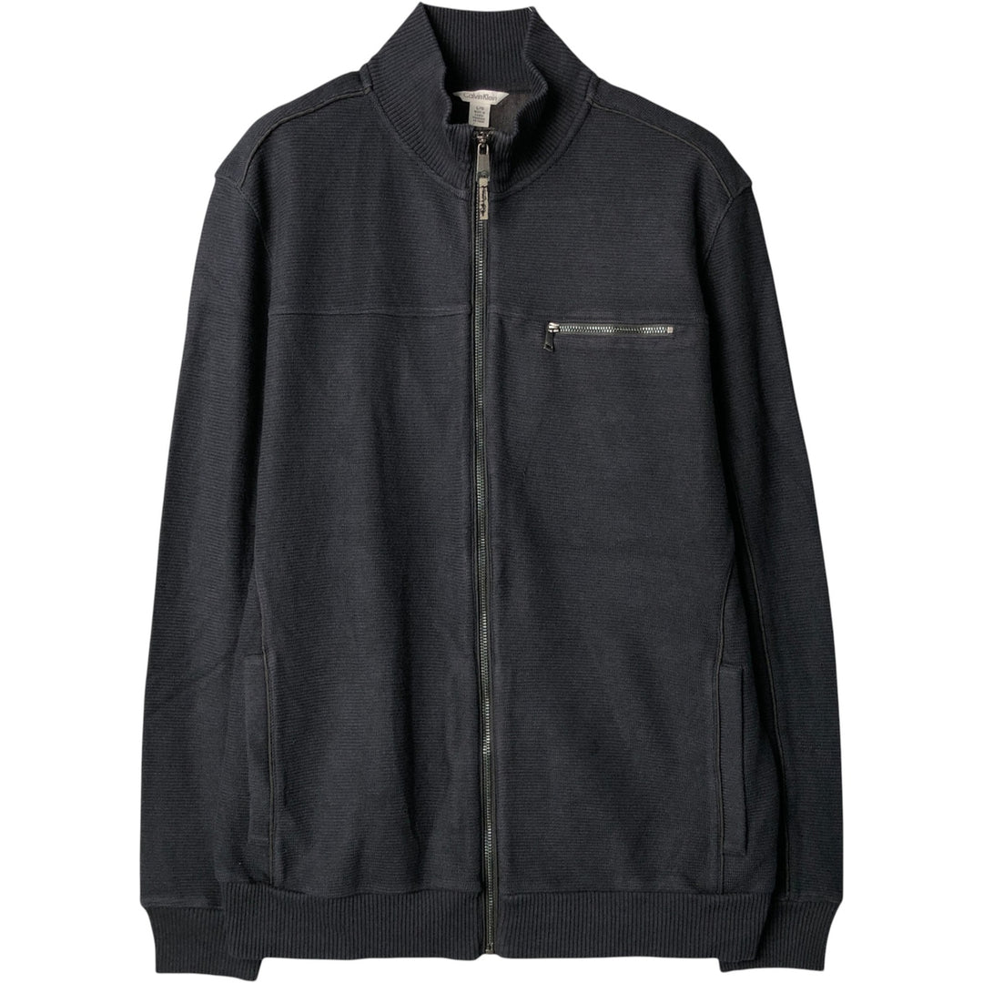 Calvin Klein Driver's Knit Sweater, Men's Size L cotton navy blue type Vintage Second Hand