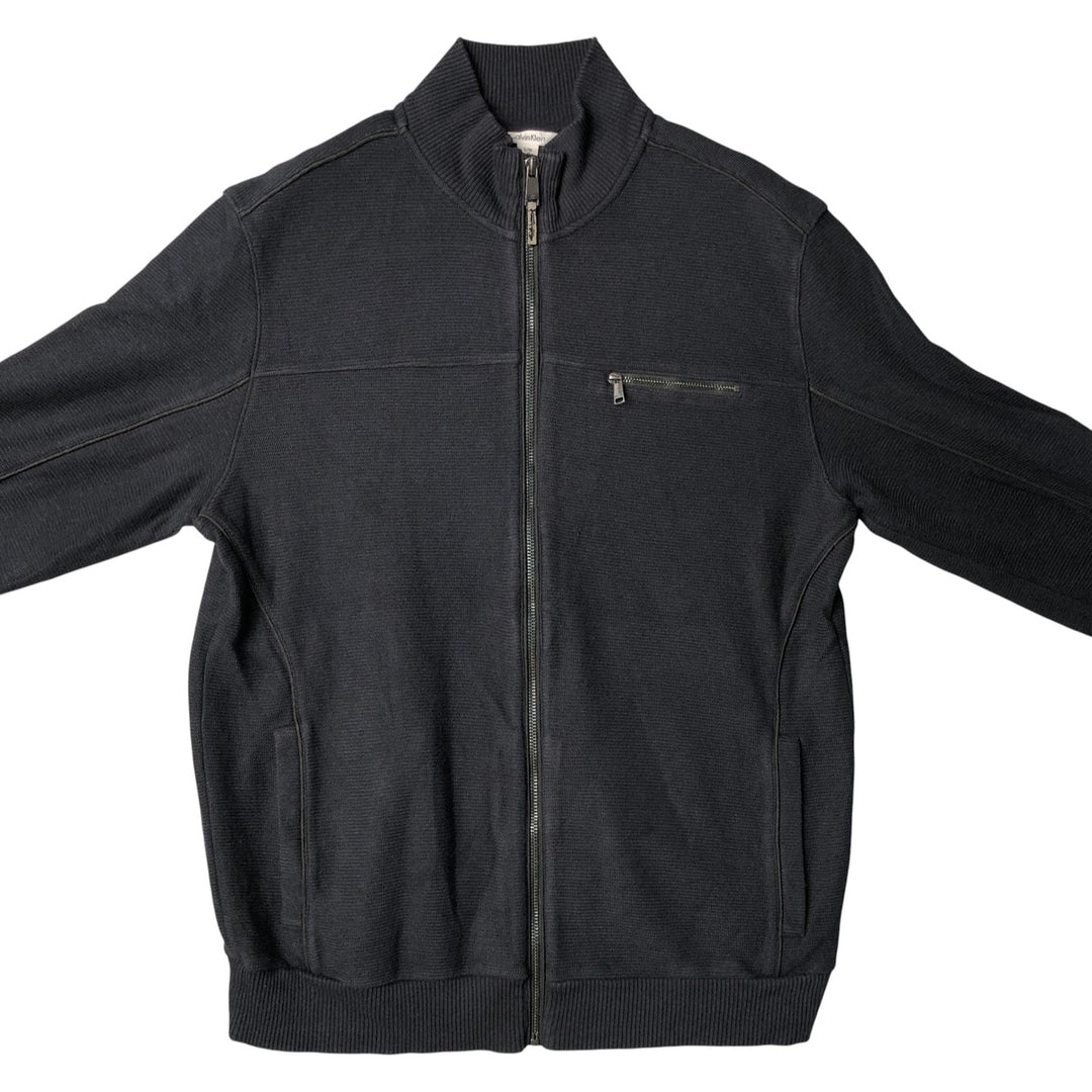 Calvin Klein Driver's Knit Sweater, Men's Size L cotton navy blue type Vintage Second Hand