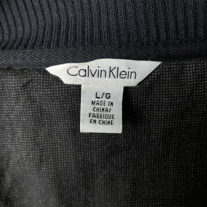 Calvin Klein Driver's Knit Sweater, Men's Size L cotton navy blue type Vintage Second Hand