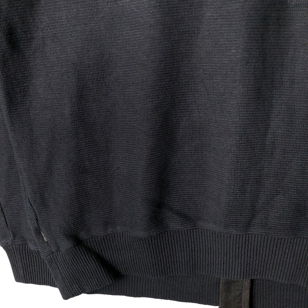Calvin Klein Driver's Knit Sweater, Men's Size L cotton navy blue type Vintage Second Hand