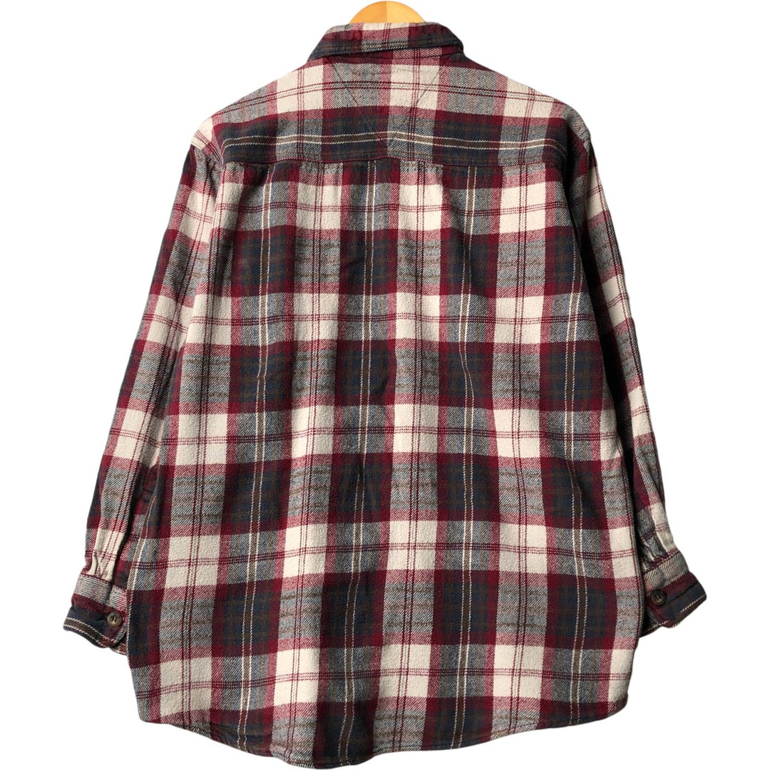 90'S - Vintage FIELDN FOREST Long Sleeve Flannel Check Shirt, Men's Size L cotton red type Vintage Second Hand