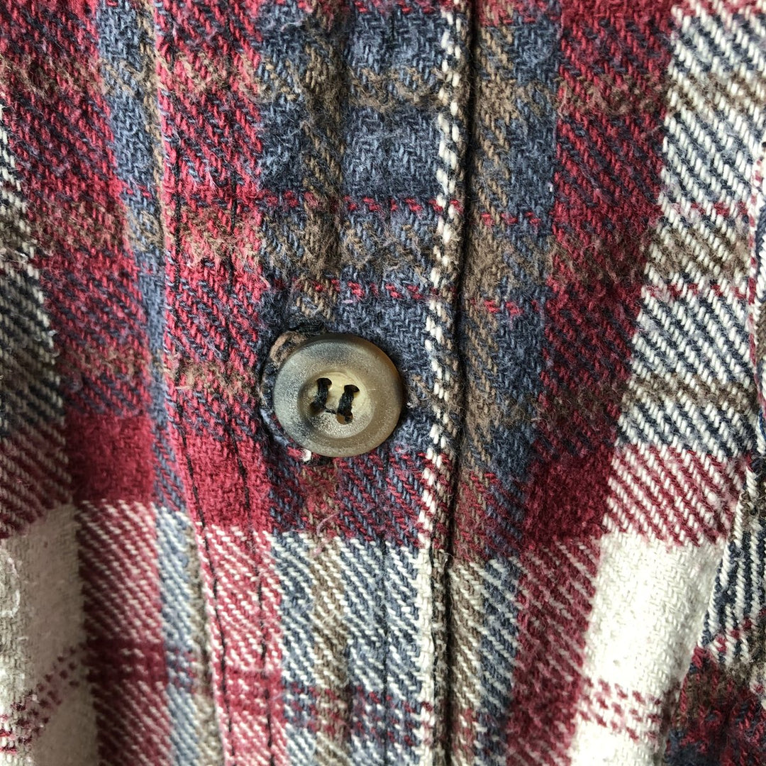 90'S - Vintage FIELDN FOREST Long Sleeve Flannel Check Shirt, Men's Size L cotton red type Vintage Second Hand