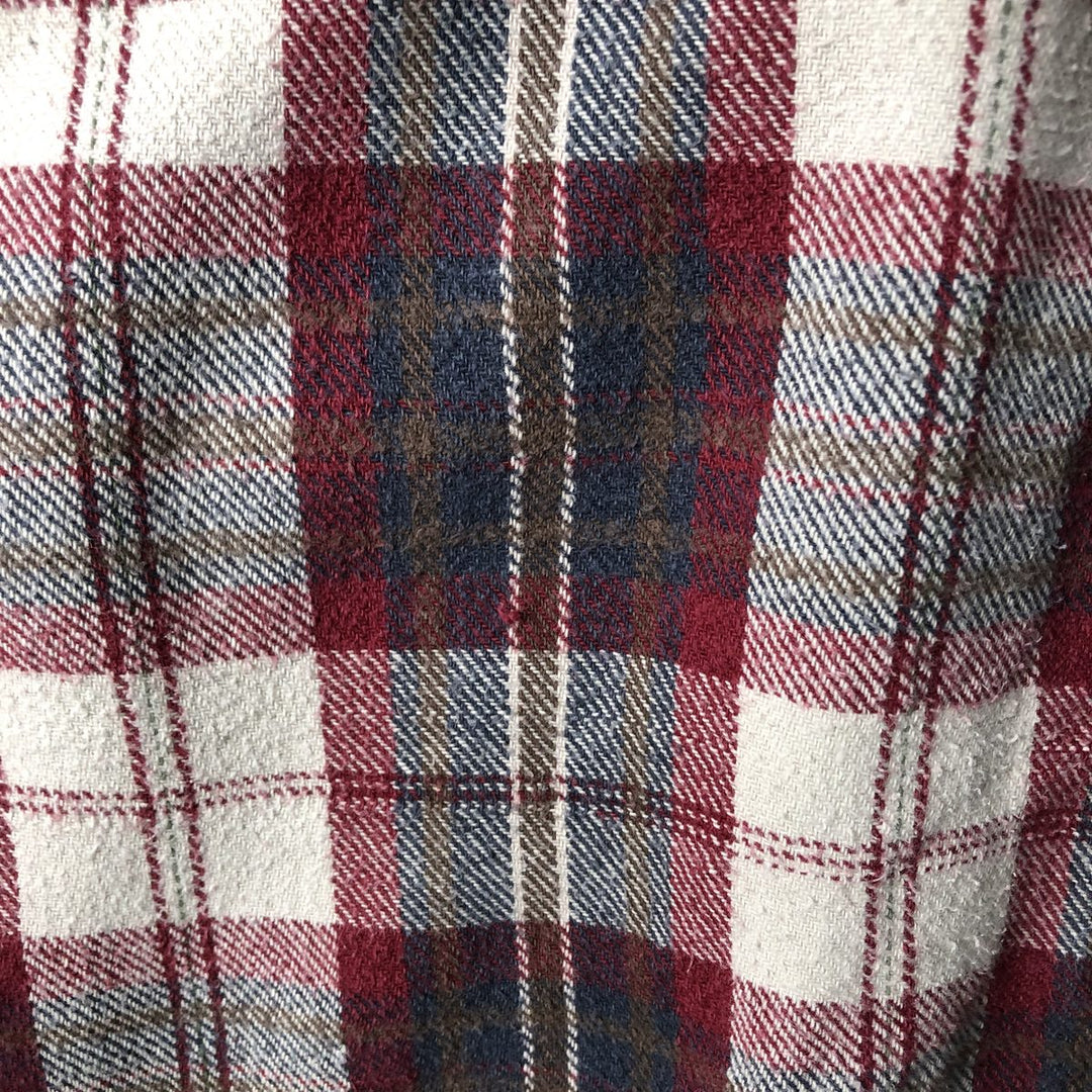 90'S - Vintage FIELDN FOREST Long Sleeve Flannel Check Shirt, Men's Size L cotton red type Vintage Second Hand