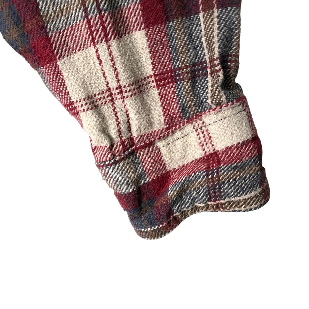 90'S - Vintage FIELDN FOREST Long Sleeve Flannel Check Shirt, Men's Size L cotton red type Vintage Second Hand
