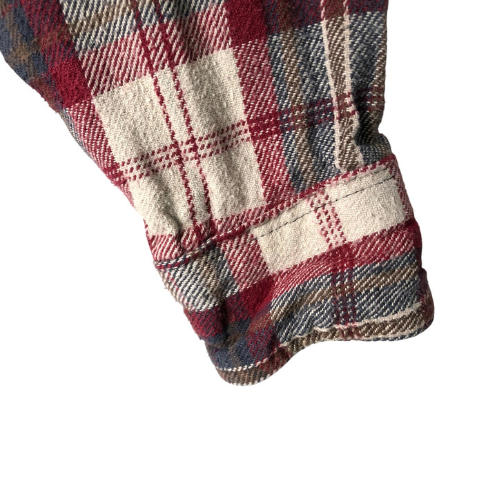 90'S - Vintage FIELDN FOREST Long Sleeve Flannel Check Shirt, Men's Size L cotton red type Vintage Second Hand