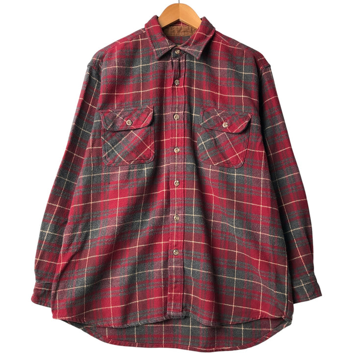 FIELD AND STREAM Long Sleeve Flannel Check Shirt, Men's Size L cotton red type Vintage Second Hand