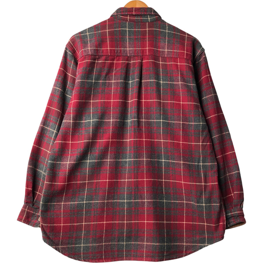 FIELD AND STREAM Long Sleeve Flannel Check Shirt, Men's Size L cotton red type Vintage Second Hand