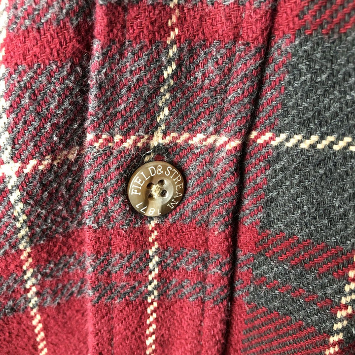 FIELD AND STREAM Long Sleeve Flannel Check Shirt, Men's Size L cotton red type Vintage Second Hand