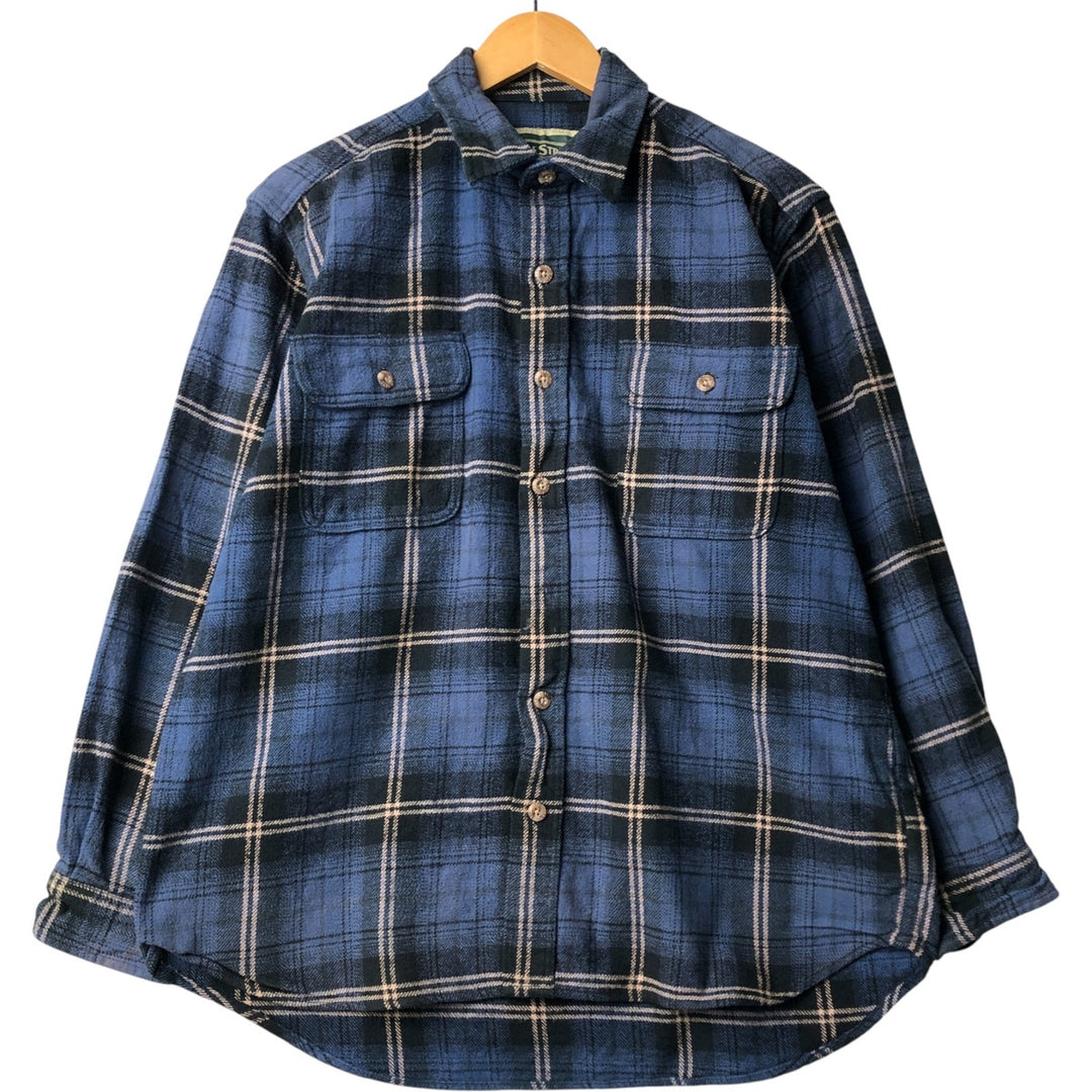 FIELD AND STREAM Long Sleeve Flannel Check Shirt, Men's Size L unclear blue type Vintage Second Hand