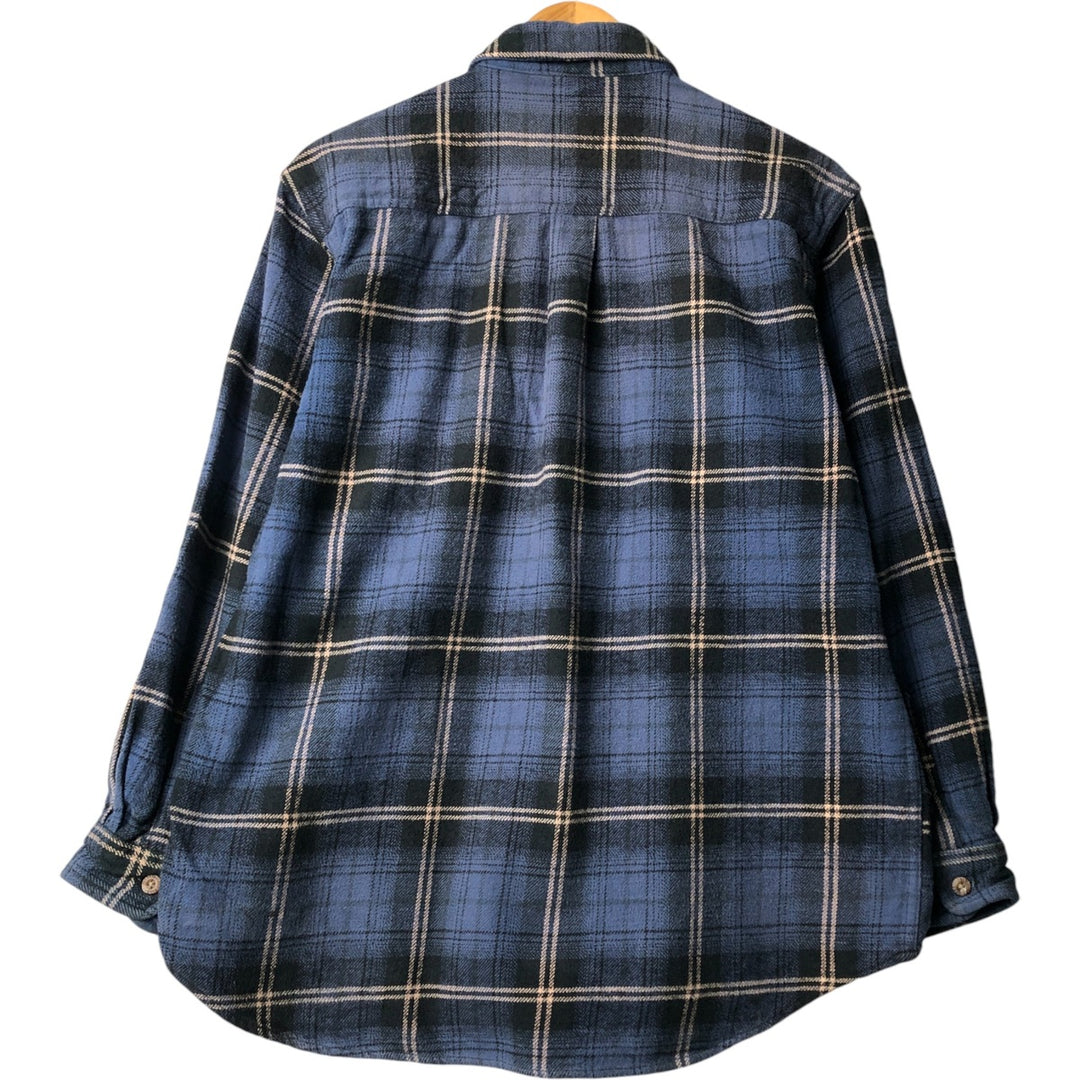 FIELD AND STREAM Long Sleeve Flannel Check Shirt, Men's Size L unclear blue type Vintage Second Hand