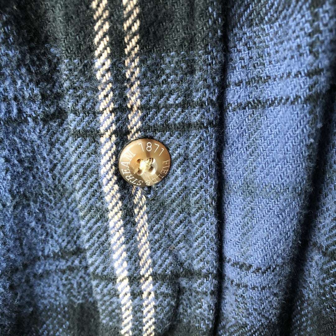 FIELD AND STREAM Long Sleeve Flannel Check Shirt, Men's Size L unclear blue type Vintage Second Hand