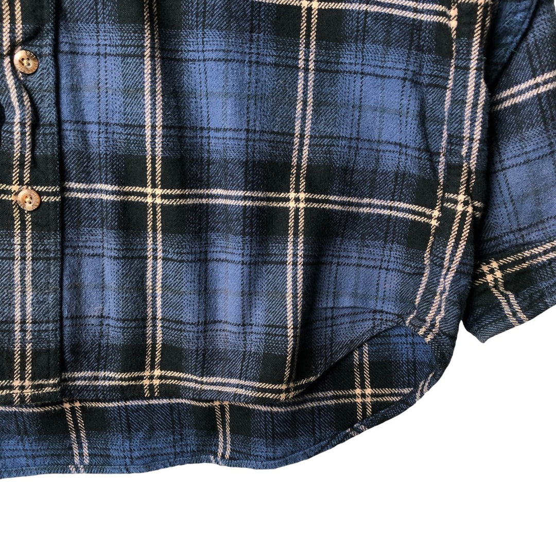 FIELD AND STREAM Long Sleeve Flannel Check Shirt, Men's Size L unclear blue type Vintage Second Hand