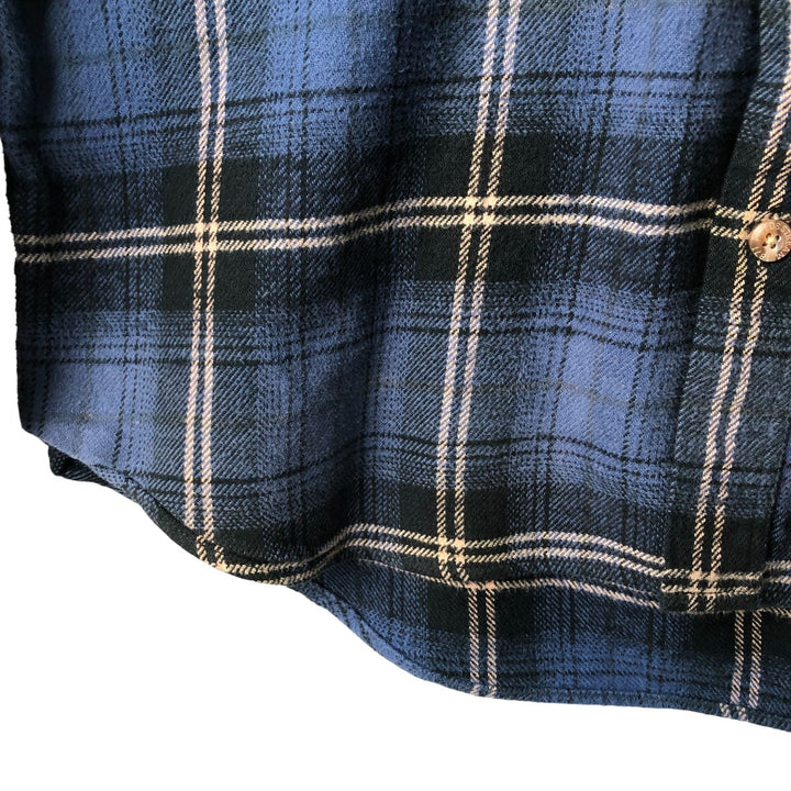 FIELD AND STREAM Long Sleeve Flannel Check Shirt, Men's Size L unclear blue type Vintage Second Hand